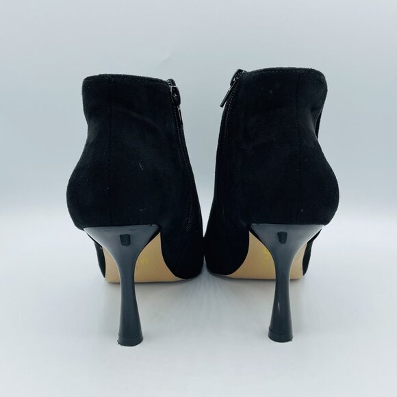 Mix No. 6 Shoes Womens Size 8 M Black Lexey Heels Ankle Booties Faux Suede Zip - Picture 7 of 11